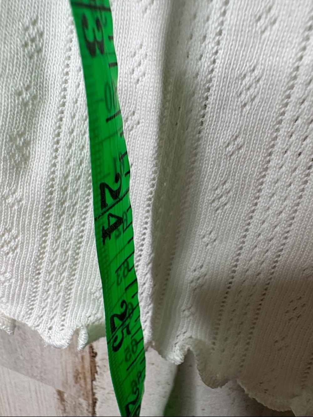 Old Navy High Waisted Pointtelle Knit Lettuce Hem Crop Lounge Pants in Cream 3X - Picture 7 of 13
